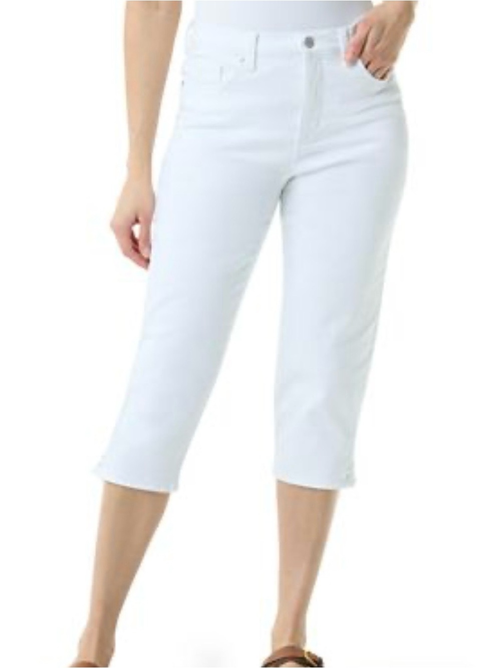 White Cropped Capris Jeans